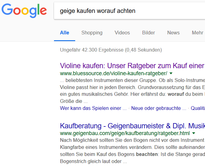 Geige Kaufen worauf achten BIld